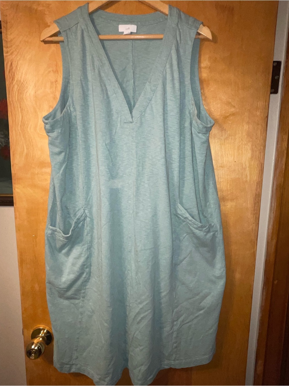 J. Jill Light Seafoam Green Sleeveless V-Neck Dress